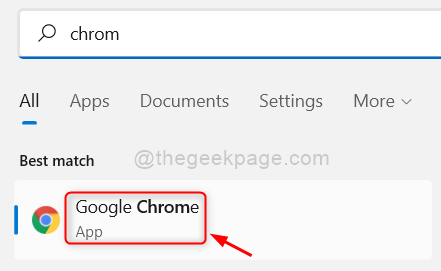 Open Google Chrome Win11