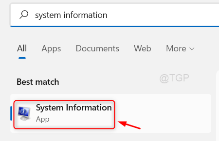 Open System Information App Win11 Min