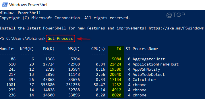 Id process windows