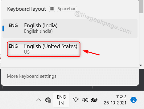 Select Another Language From Taskbar Win11