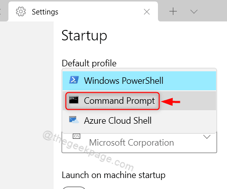 Выберите профиль Cmd по умолчанию Windows Terminal