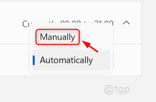 Select Manually Adjust Active Hours Win11