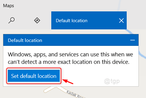 Set Default Location Button Win11