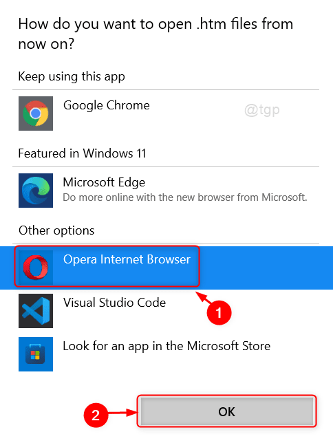 Set Opera As Deault Browser For Htm Files Win11
