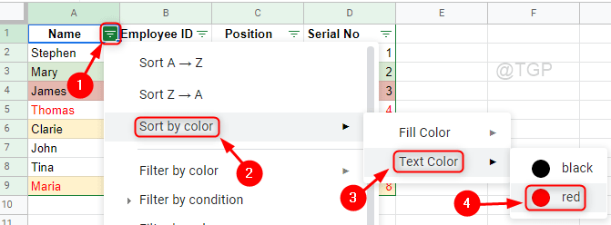 Sort By Text Color Google Sheets Min