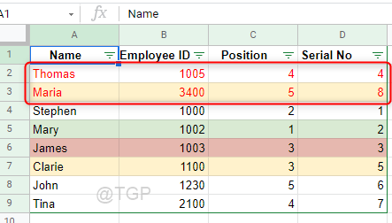 Sorted By Text Color Google Sheets