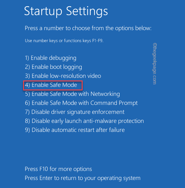 Startup Settings Options Safe Mode 1234 Startup Repair Min Min Min