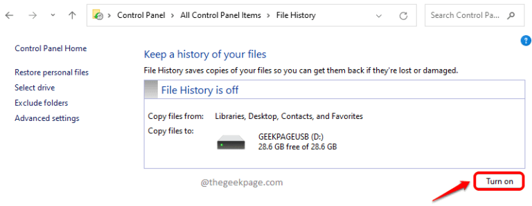 How to Enable or Disable File History in Windows 11