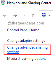 Change Advanced Sharing Settings