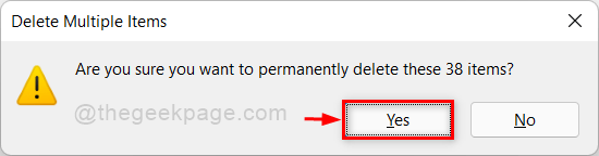 Click Yes To Permanently Delete Files 11zon