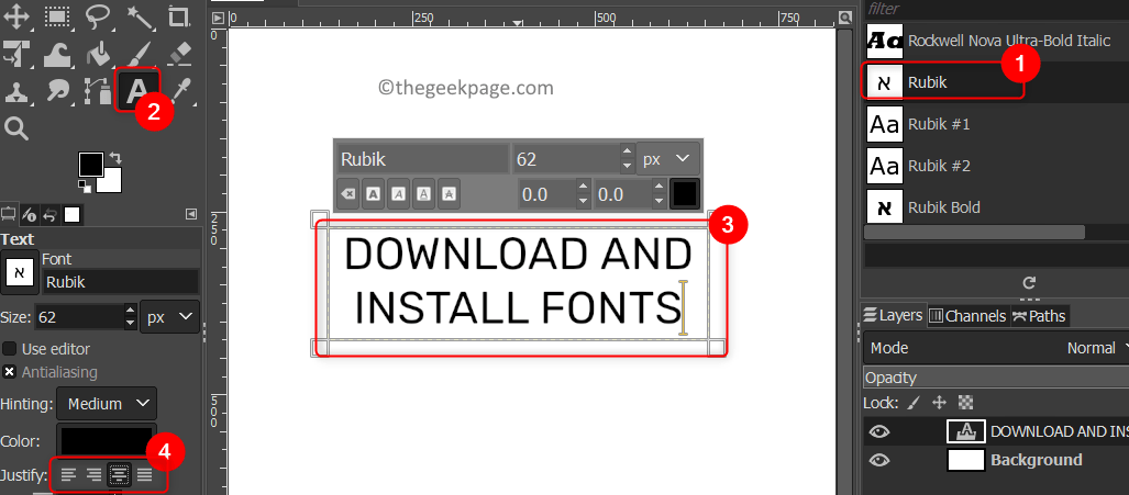 Gimp Create New File Use Font Min