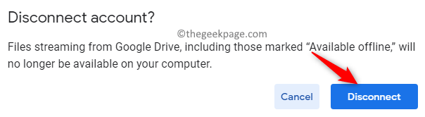 Google Drive Confirm Disconnect Account Min