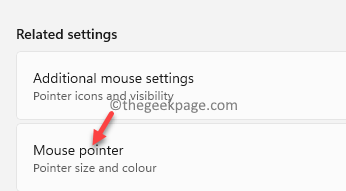 Mouse Related Settings Mouse Pointer