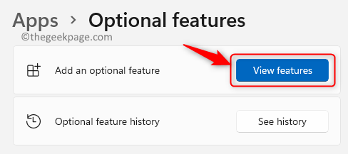 Optional Features View Features Min