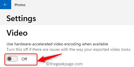 Photos App Settings Turn Off Hardware Accelerated Video Encoding Min