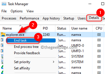 Task Manager File Explorer End Task Min