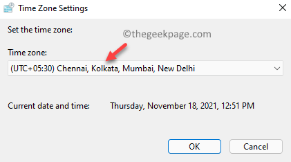Time Zone Settings Time Zone Select From Drop Down Ok