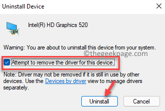 Uninstall Device Attempt To Remove The Driver For This Device Check Uninstall