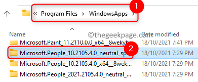 Windows Apps Foler Имя приложения Min