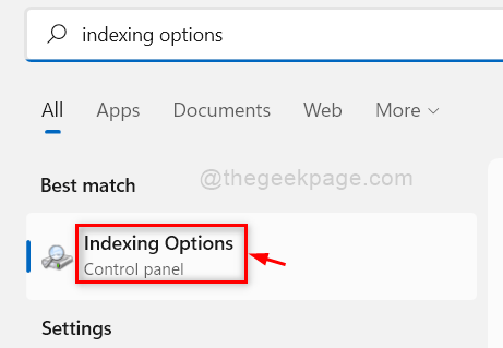 Open Indexing Options 11zon