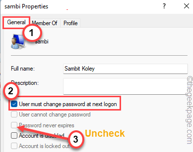 Пользователь должен сменить пароль при следующем входе мин.