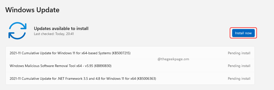 Windows Update Install Min