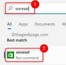 Wsreset Search Run Windows Key Min