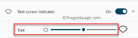 Accessibility Text Cursor Size Move Slider To Adjust Size