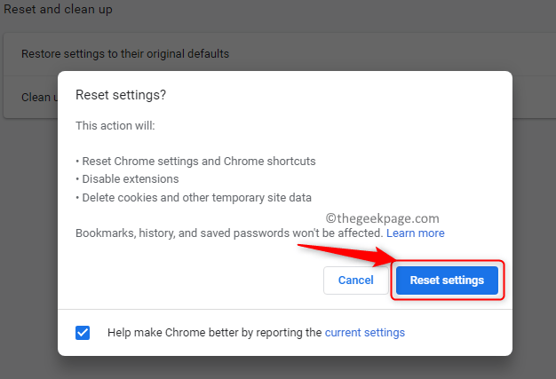 Chrome Confirm Reset Min