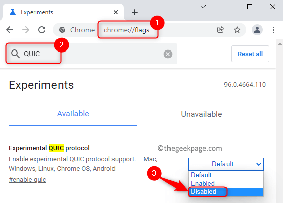 Disable quic protocol. Err_SSL_Version_or_Cipher_mismatch. Err_quic_Protocol_Error.