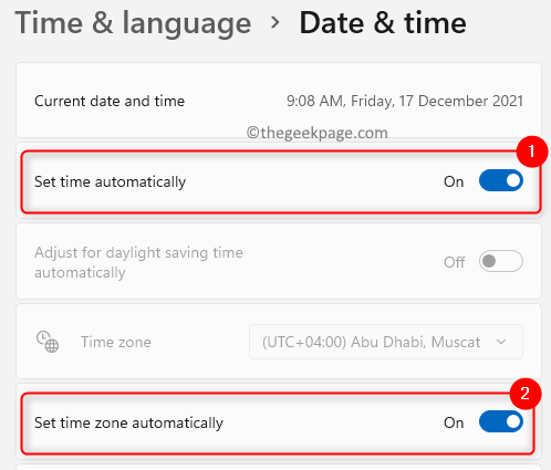 Date Time Set Time And Zone Automatically Min