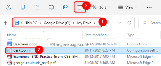 Delete Deskptop Configuration File In My Drive