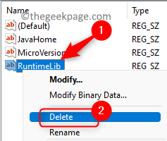 Delete Runtimelib Entry Min