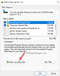 Disk Clean Up For C Drive Clean Up System Files Min