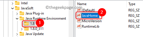 Jre Version Folder Javahome Entry Min