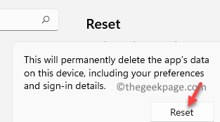 Microsoft Store Reset Reset Prompt Reset
