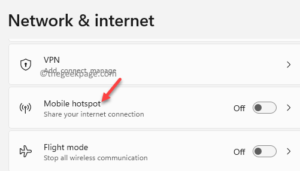 Network internet Mobile hotspot