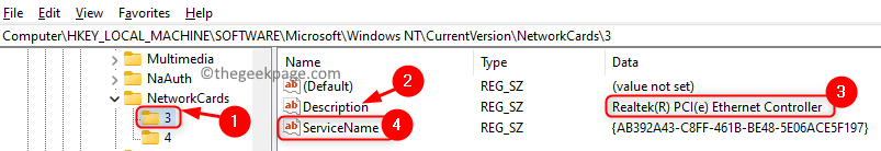 Registry Networkcards Numbered Folder Servicename Of Corresponding Network Adapter Min