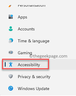 Settings Left Sisde Accessibility