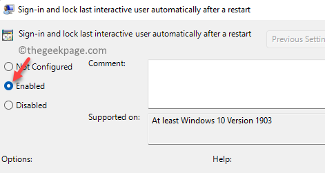 Sign In And Lock Last Interactive User Automatically After A Restart Enabled