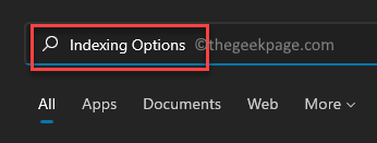 Start Windows Search Indexing Options