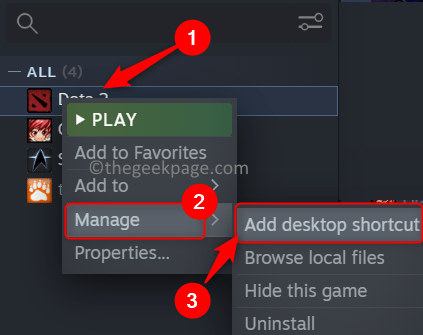 Steam App Right Click Manage Ass Desktop Shortcut Min