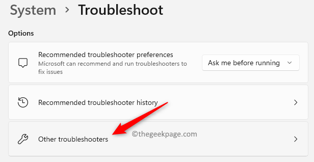 System Troubleshoot Other Troubleshooters Min