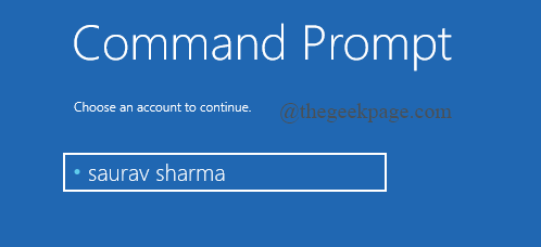 Command Prompt Choose Account Startup Repair