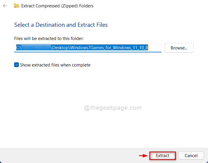 Extract Button Windows 7 Games 11zon