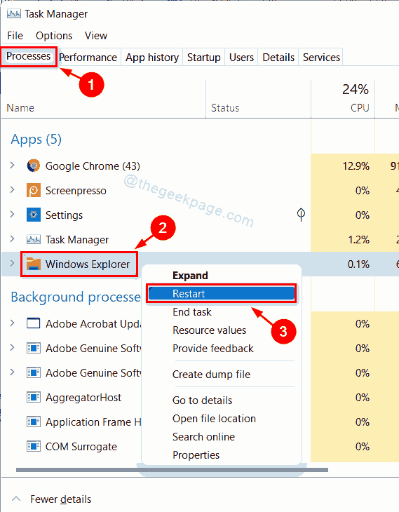 Windows Explorer Restart Option 11zon