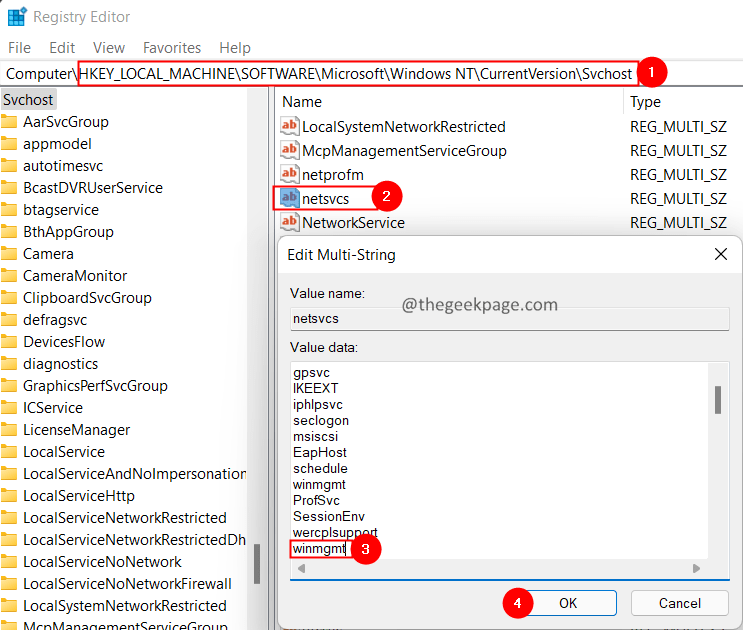 Add Winmgmt In Netsvc Registry Key Min