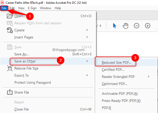 reduce pdf file size adobe acrobat reader dc