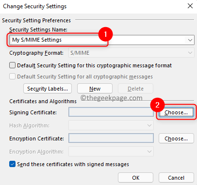 Change Security Settings Enter Name Click Choose Min