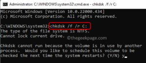 Chkdsk Command C Drive Min
